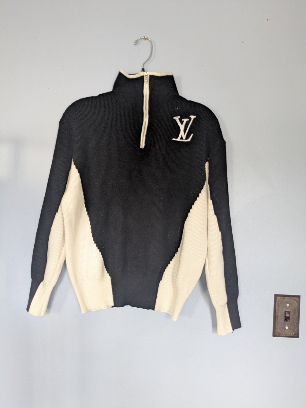 Louis Vuitton 21AW Bicolor Half-Zip Knit Sweater